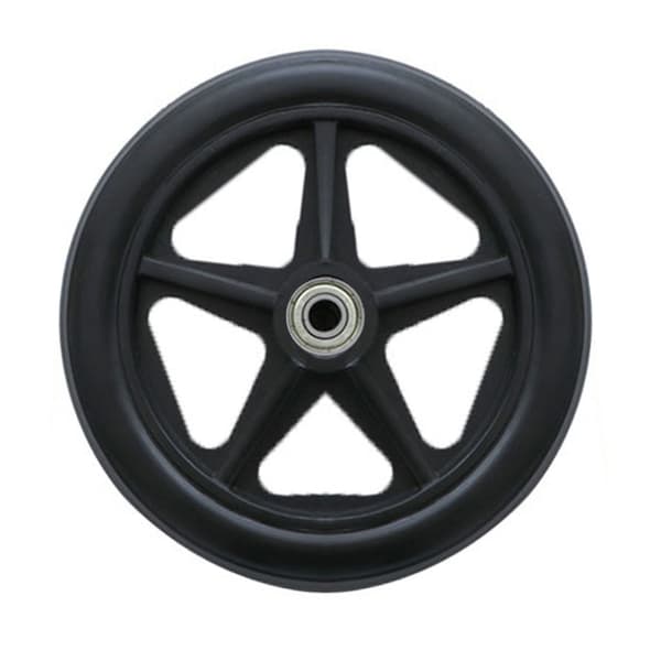2st 6/7/8in Rullstolshjul Universal Framhjulsbyte Solid Tire Rullstolar Tillbehör Slitstarkt Black 7 inches