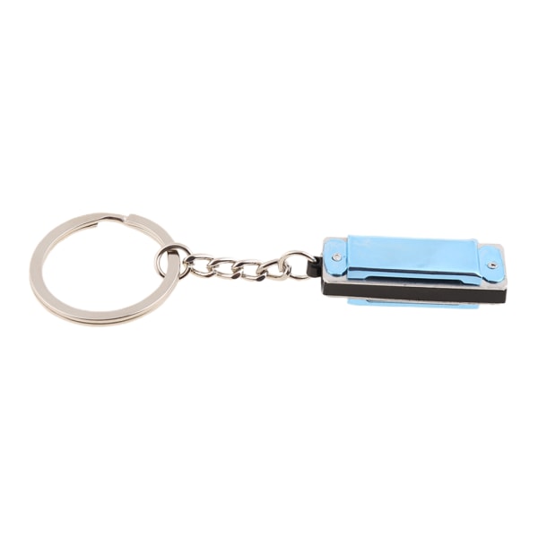 Färgglad munspel Nyckelring Munspel Mini 8 Tone 4 hål för nyckelring för nyckelring 3,6 x 1,2 x 0,8 cm för barnleksak Silver