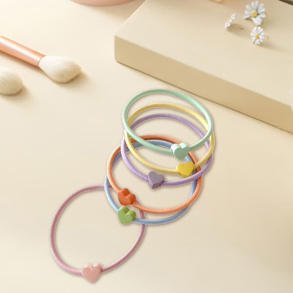 Vintage Hår Elastik Pige Hjerte Hår Elastik Elegant Pastel Farve Hovedbeklædning