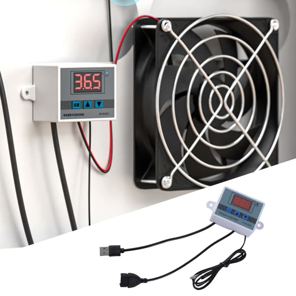 USB Strømkabel Ledning Digital Temperaturkontrol Understøtter 50W til Køleventilator