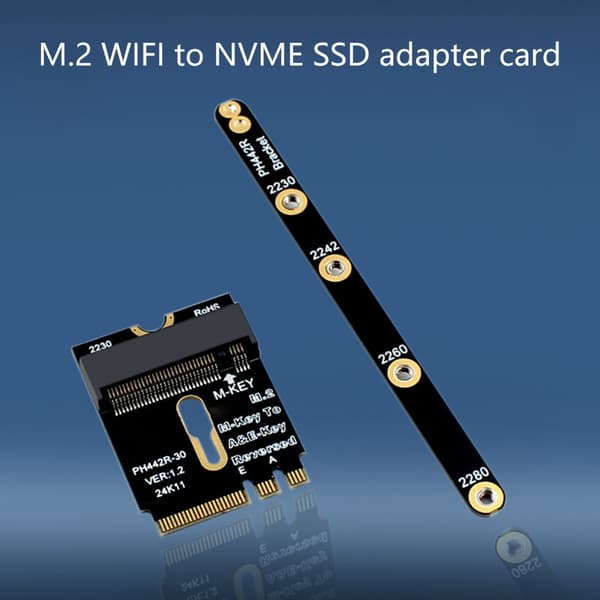M.2 Key A+E til NVME Adapter PCIE4.0 For 2230 2242 2260 2280 Risers