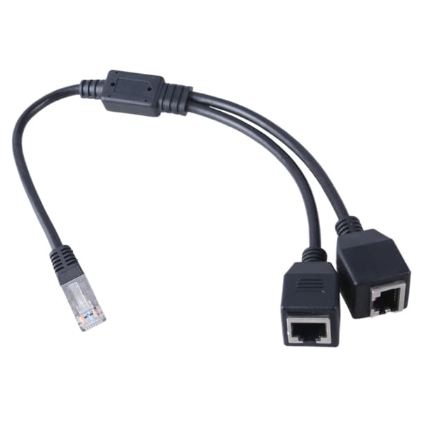 RJ45 Y-adapter 1 han til 2 hun højhastigheds LAN Ethernet splitterkabel