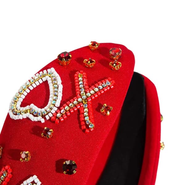 Candy Bred Hårbøjle med Twist og Rhinestones