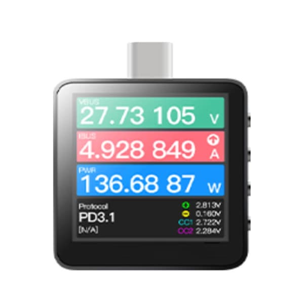 KM003C USB C PD3.1 Strømmåler 50V 6A Spenningstester Multimeter USB Strøm