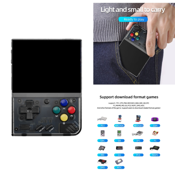 Bärbar kompakt handhållen spelkonsol med RPG-spel Njut av uppslukande rollspel Miyoo Mini Plus+ för gamers enhet Purple 128G