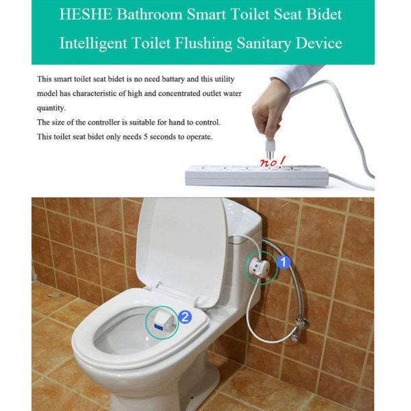 Badrum för smart toalett för säte Bidé Spraysats Mekanisk rövspolare DIY Intelligent toalettspolning Sanitary Dev