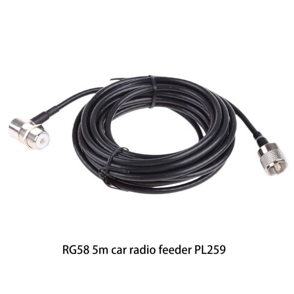 RG58 5M koaxialkabel PL259 hane till SO239 honkontakt Bilskinka Radioantenn 5m längd för mobilradio Slitstark