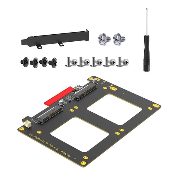 Dobbel SFF 8639 Port Solid Disk Til PCIExpress 8X Slot Datamaskinadapter