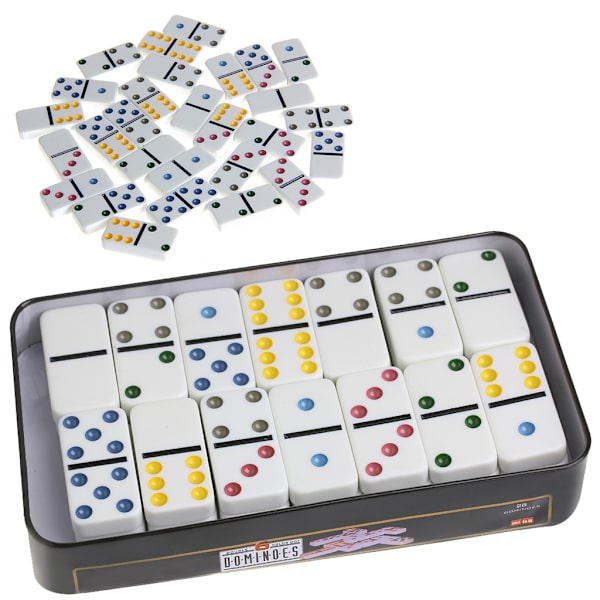 Domino Box Toy Game Set 28 Double 6 Travel Dominoes För Barn Barn