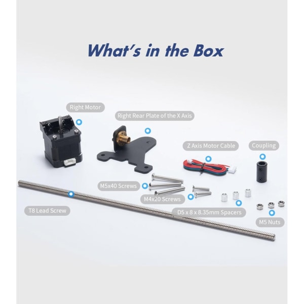 Double Z-axlar uppgraderat kit med styrskruvstegmotor 3D-skrivare tillbehör för B1/B1 SEPlus/Hurakan 3D-skrivare B1 SE Plus