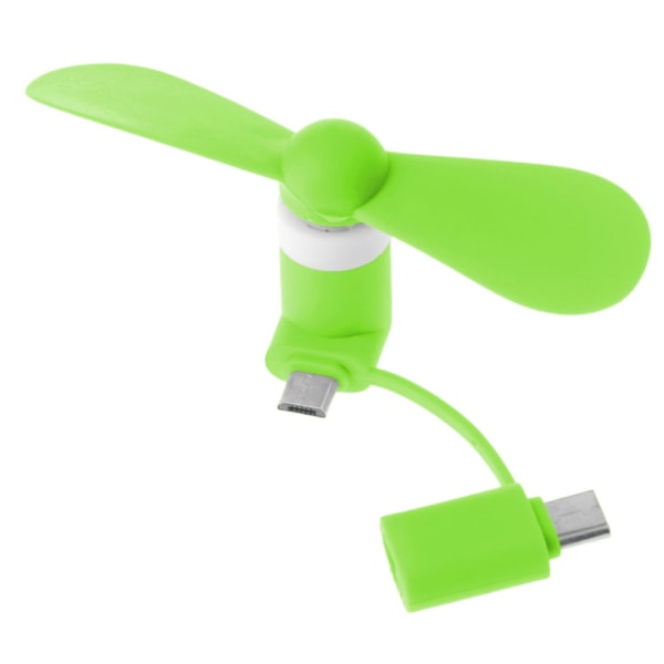 Mini Cute USB Fläktkylare Typ C Löstagbar USB-C-prylar Låg power för Power PC Bärbar datorkylare Green