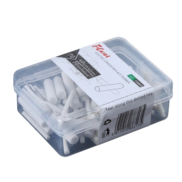 70 stk. Elektrisk viskelæder refills Små store viskelæder refills Diameter 2,3 mm/5 mm med etui til mekanisk blyant viskelæder refill