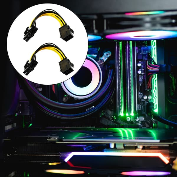 6-pin hun til 8-pin han GPU-strømkabeladapterstik til stationær computer