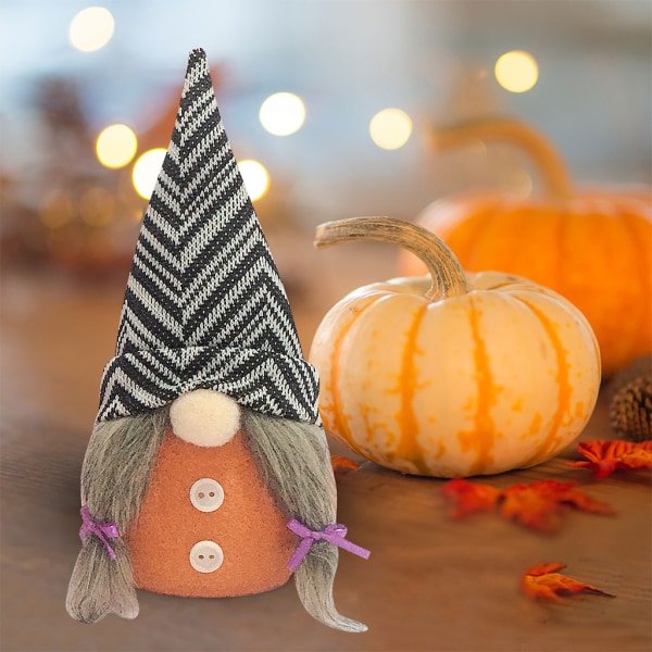 Halloween Gnome Handgjord Pläd Stripe Svensk Tomte Skandinavisk Gnomes Dekor null - E