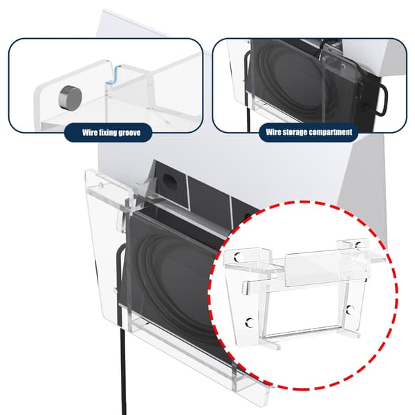 Router Väggfäste Kabelhantering Akryl Väggmonteringsfäste Ersättning