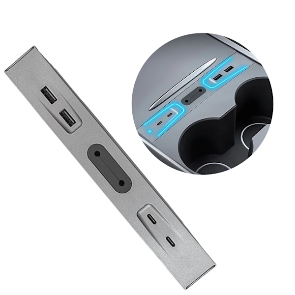 USB-keskitin 27W tiedonsiirtoadapteri telakointiasema auto 3/Y keskikonsoliin