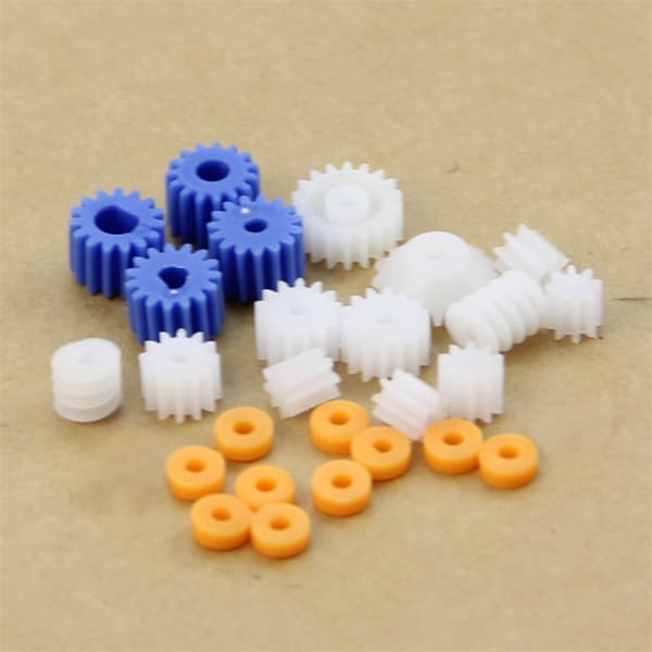16 slags akselgear Spindelgear Gear-B 2MM 2.3MM 3MM 3.17MM 4MM Orm Plast
