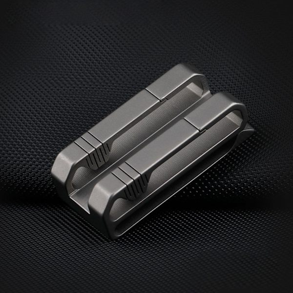 för Titanium midjebältesspänne för Titanium Legering Dubbelklämma Fickverktyg Midja Nyckelring Hållare Present till far make