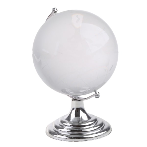 Crystal Globe Mini Crystal Ball Sphere Display Globe Round Earth World Map Ball L