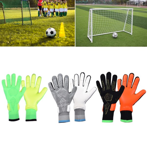 Målvaktshandskar, fotbollshandske Målvaktshandskar med Fingersave Målvaktshandskar Andas fotbollsmålvaktshandskar Grey 10