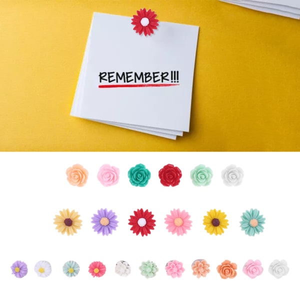 50st färgglada blommor häftstift Floret kartnålar Vägg Foto Office Dekorativa