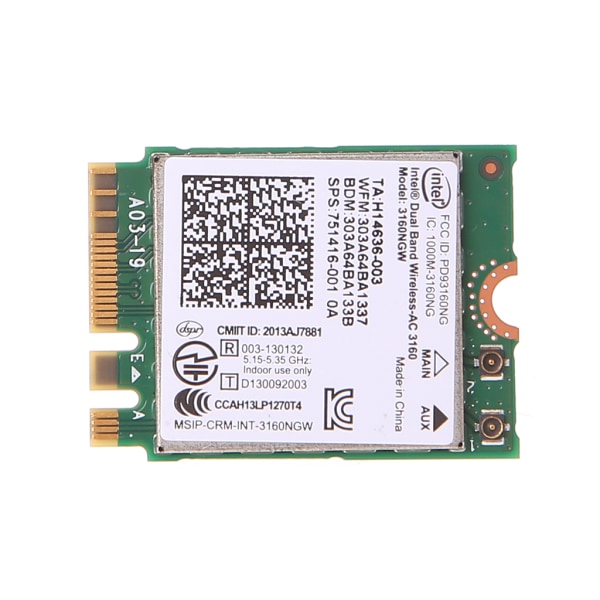 För Windows10 Wifi-kort 3160NGW för M.2 NGFF Trådlös Bluetooth-kompatibel 4.0 C