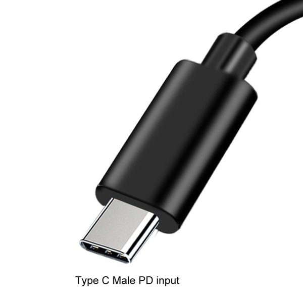 USB C/Typ-C PD till 12V 3,5x1,35 mm Power omvandlarsladd för LED-ljus Laptop Typ-C PD triggersladd
