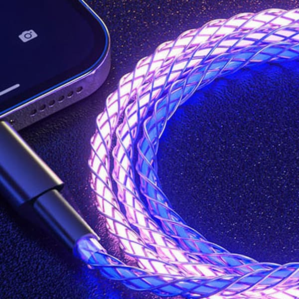 60W Hurtigladekabel RGB Dynamiske Lys USB C Aluminiumshus 1M Lengde
