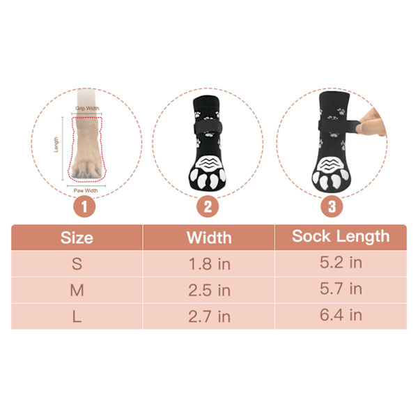 Hundskor Anti-Slip Hundstövlar Tasskydd med Tassmönster för Utomhusbruk S
