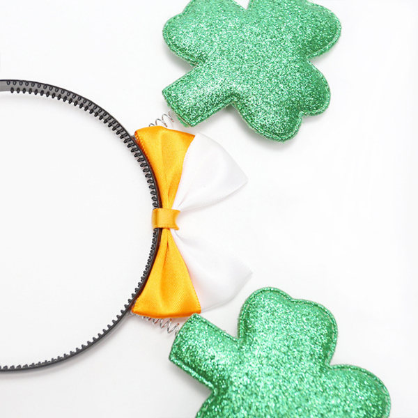 Irish-St. Patricks Day Pannband Lucky Clover Headwear Grönt Shamrock Hårband Green bow