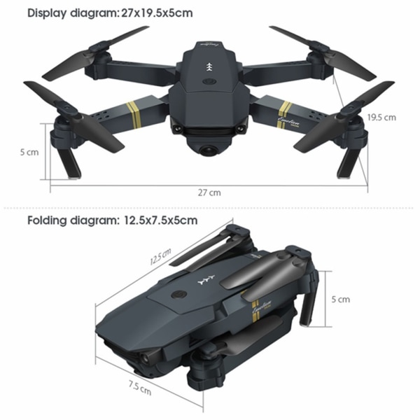 Eachine-E58 4K Mini Drone 1080P High Definition Camera Quadcopter med WIFI Vidvinkel Höjd Hold Mode Vikbar arm 4K three electric suit