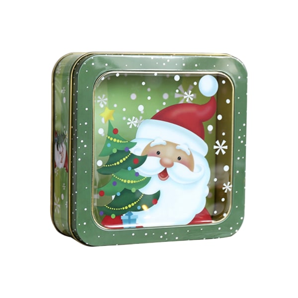 Julklapp plåtlåda metall kaka plåt förvaringslåda med lock Organizer Container Holiday Decor Party Supplies 5