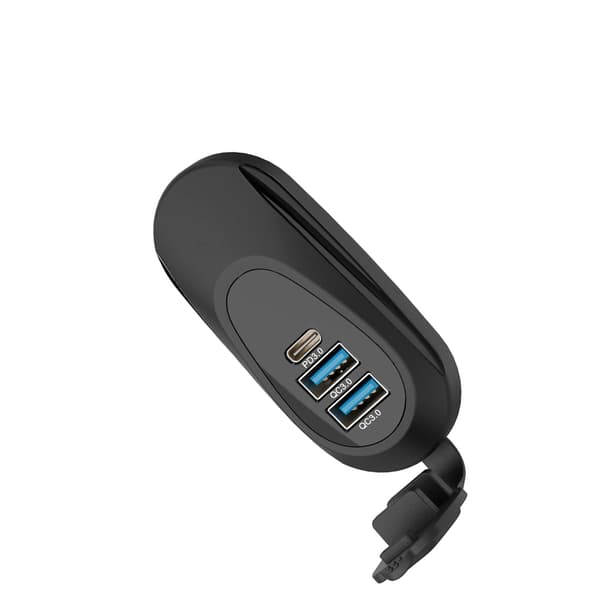 2/3 Port 12V-24V USB Typ C Laddningsuttag Universell Laddningsadapter Double USB+Type C