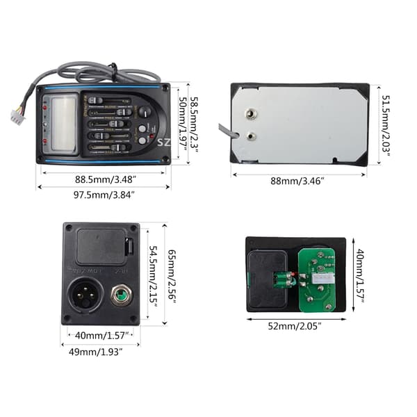 LC-5 5-bands akustisk gitarr Piezo Pickup Kit EQ Preamp LCD Tuner Piezo Pickup Equalizer System med Mic & LCD Display