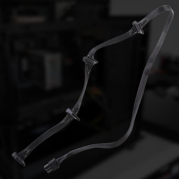 Modulkabel 6PIN til 4 SATA for G1G2 Strømmodulkabel Flat Kabel 85cm