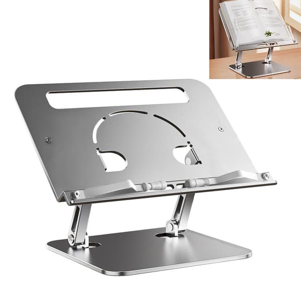 Justerbart ergonomisk laptopstativ i aluminium for skrivebord, sammenleggbart