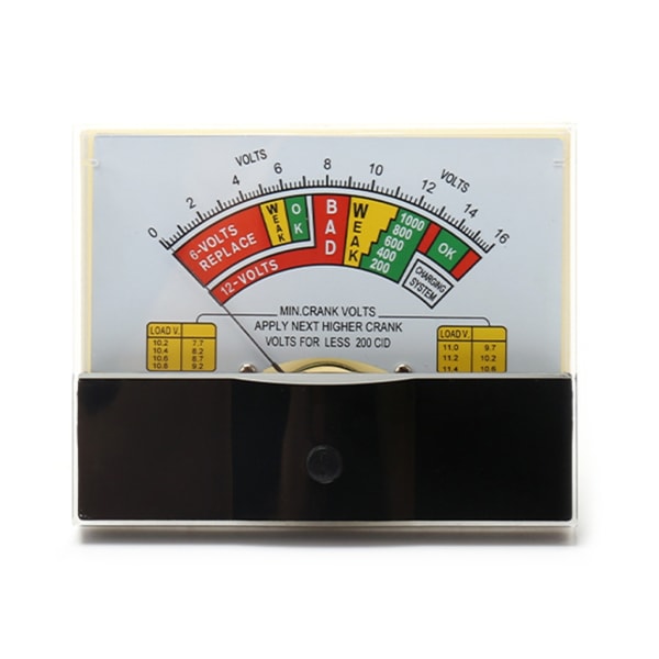 Batteri Voltmeter 44L1 DC16V Batterikapasitetsindikator Spenningsmåler for de fleste biler Universal Batteritester