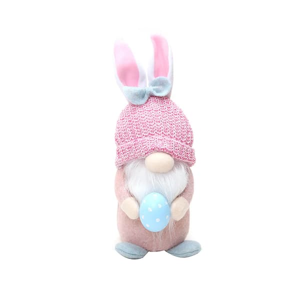 Påskhare Gnome Plysch Skandinavisk Tomte Elf Decorations Lighted Rabbit Decor Pink