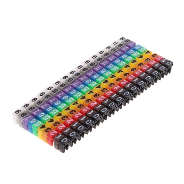 150 st Kabelmarkörer Färgglada C-Type-markörnummeretikettetikett för 2-3 mm tråd