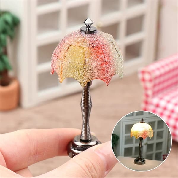 Miniatyr Bordlampe Modell Dukkehus Tilbehør Rollespill Møbler