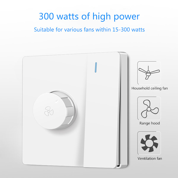220V Universal Takfläkt Hastighetskontroll Väggknapp Dimmer Switch Steglösa växlar Fläkthastighetsjustering Gold