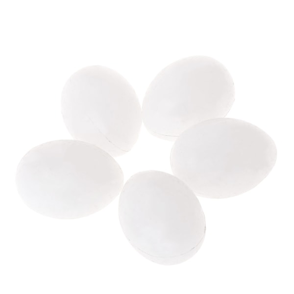 Plast Falska Ägg 5 Stycken Simulation Solid Vita för Duvägg för Hantverk Påsk Heminredning Stimulerande Avel