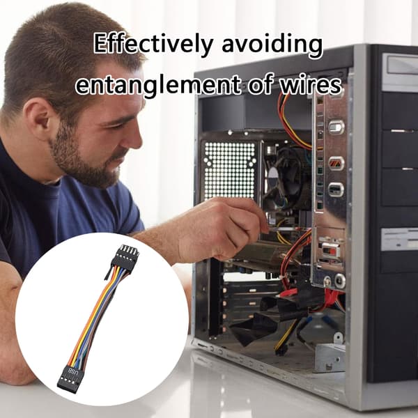 Flat Wire Design USB Intern Hovedkort Header Kabel For Datamaskinoppsett