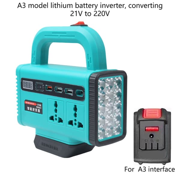 DC18V-21V til AC180V-220V strømomformere for utendørs camping mobil strøm