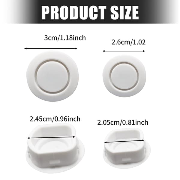 2 Størrelser Gummi Linse Sensor Hull Deksel For Universell Bilfanger Beskyttelse White