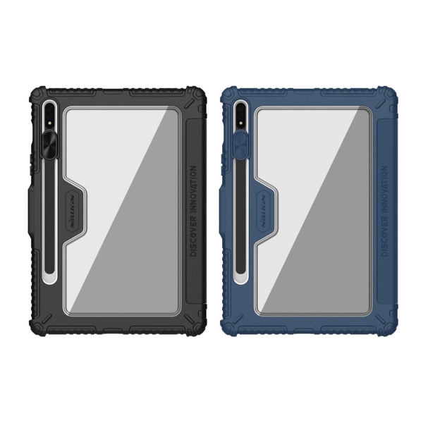 För S8 Tablet för Case Magnetisk Stativ Cover För S8 Plus Kamera för Skydd Cover Med pennhållare Black S8 Plus