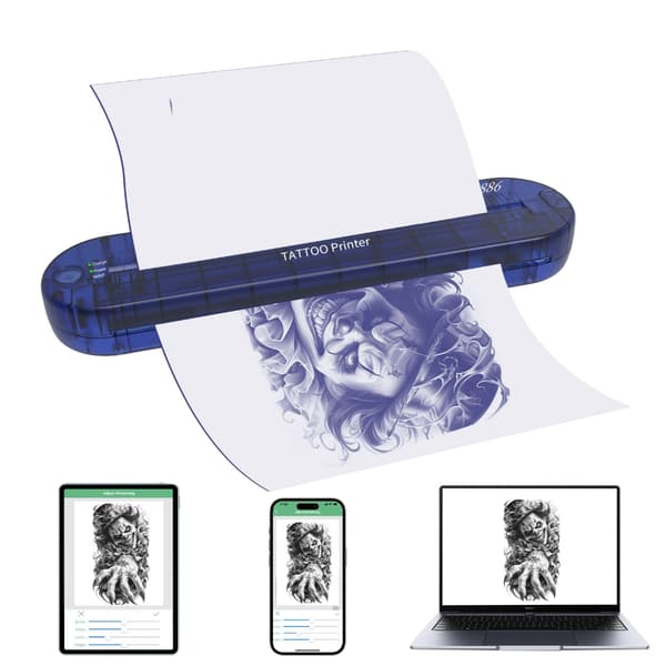 USB tatueringsöverföringsmaskin med integrerade värme- och intrycksfunktioner
