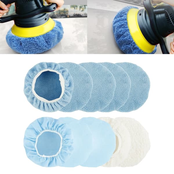 9'' til 10'' Mikrofiber Bilpoleringsputer Voksing Polering Bonnet Buffing Cover
