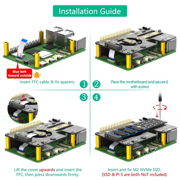 3 i 1 Combo M.2 NVME Till Pcie Adapter Stöder M.2 2230 2242 M Key NVME SSDs