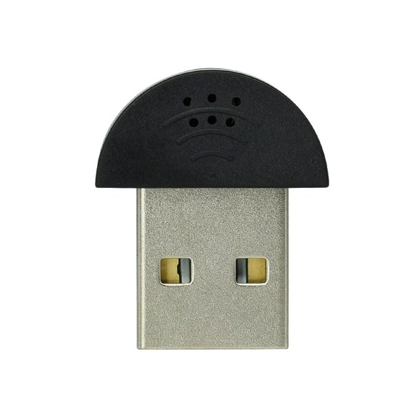 Bärbar Mini USB 2.0 mikrofon, USB Mini Talmikrofon Inspelningsljud MIC Adapter för dator PC (svart)